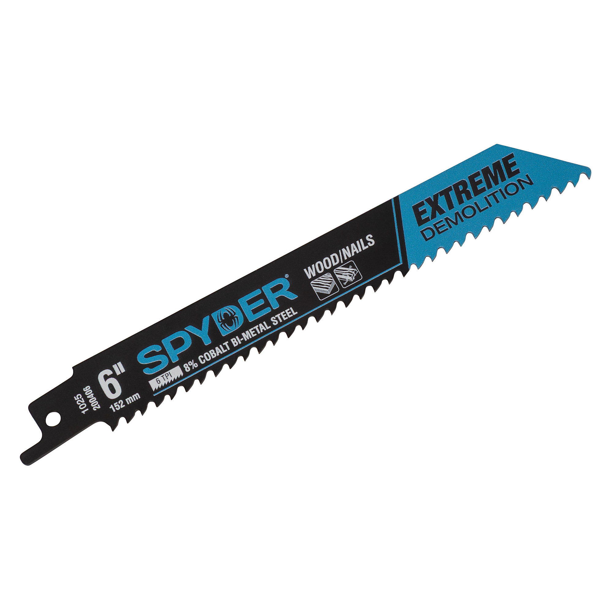 Spyder Extreme Demolition Bi-Metal Reciprocating Saw Blade — 6in., 6 TPI, 5-Pack, Model# 200406-5